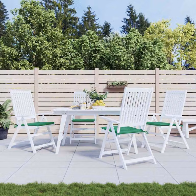 Set di 4 cuscini per sedia vidaXL verdi in tessuto Oxford idrorepellente e traspirante, L/P/H: 50 x 50 x 3 cm