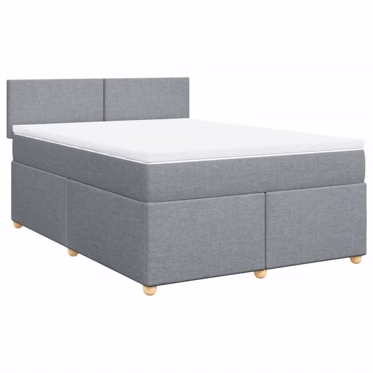 Giroletto a Molle con Materasso Grigio Chiaro 140x190cm Tessuto