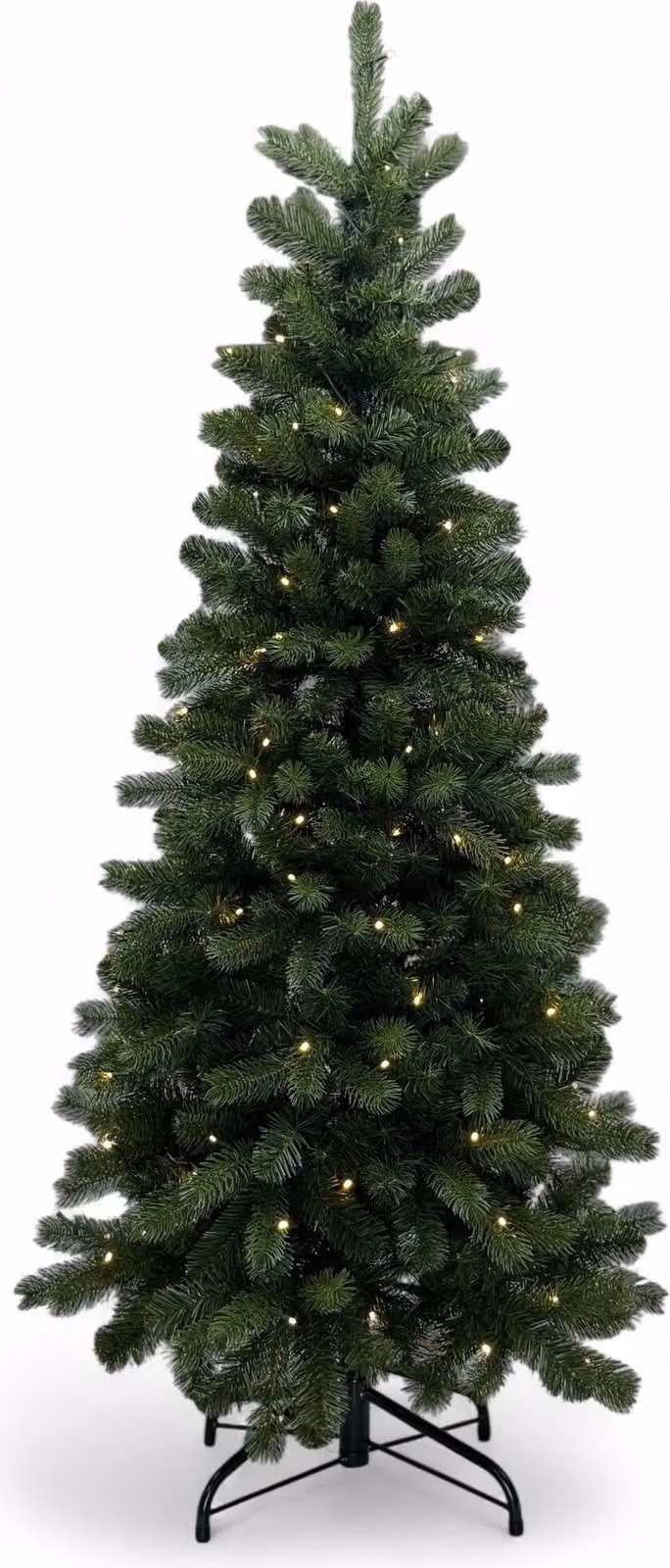 Albero di Natale artificiale stretto 150 cm con illuminazione