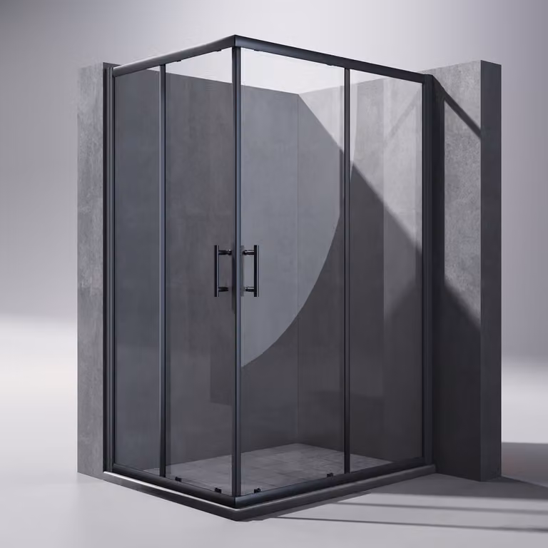 SONNI 70x120x195cm nero angolo doccia porta scorrevole cabina doccia doppia porta doccia ingresso angolare ESG vetro doccia cabina doccia
