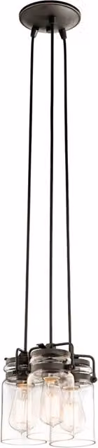 Lampada a sospensione Kichler Brinley bronzo 3xE27
