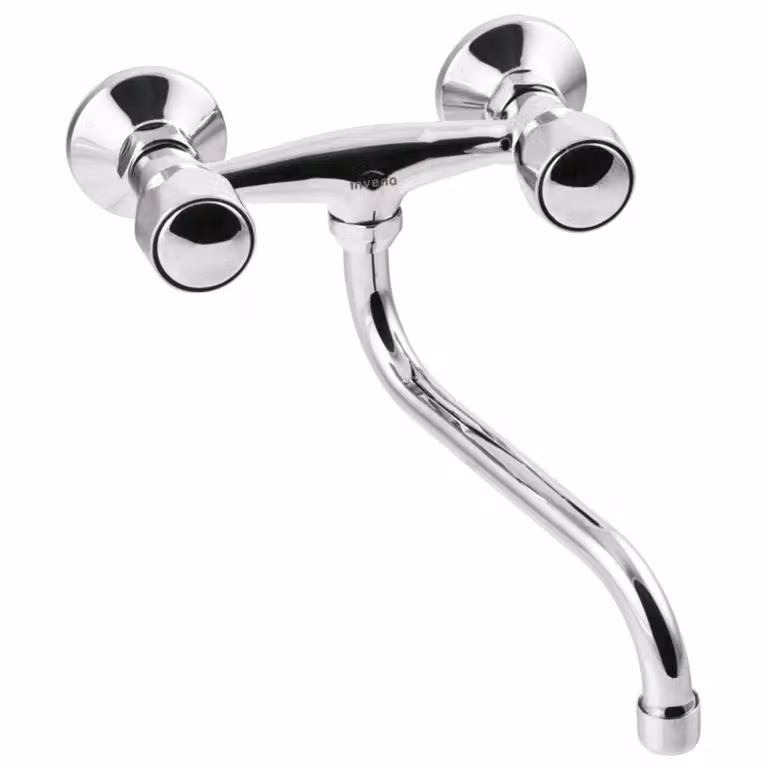 Rubinetto a parete per acqua calda e fredda da cucina / bagno, monocomando cromato