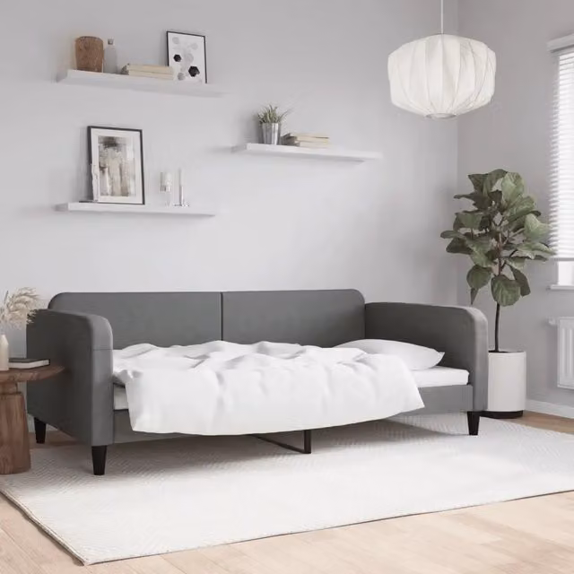 Letto da giorno moderno vidaXL in tessuto grigio con struttura imbottita L: 110 cm, P: 110 cm, H: 75 cm – 1