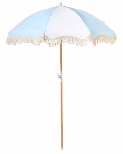 Retro giardino spiaggia Ombrellone Esterno parasole Faggio azzurro e bianco