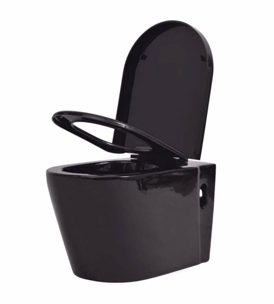 WC Sospeso in Ceramica Nera