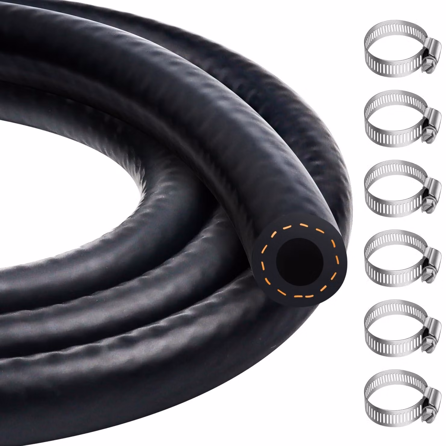 Tubo carburante da 8 mm, kit di tubazioni per carburante da 1 metro con 6 fascette per veicoli a motore