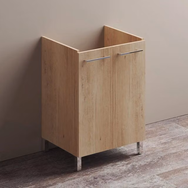 Mobile per lavatoio in ceramica 60x50 cm due ante - Olmo