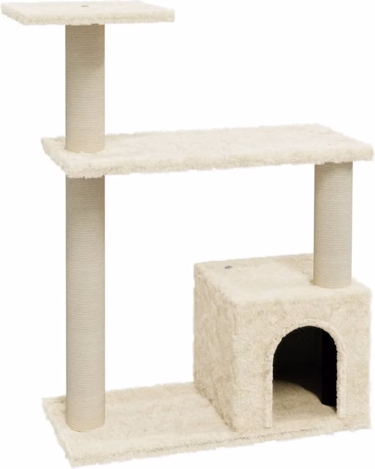 Albero per Gatti con Tiragraffi in Sisal Crema 70 cm