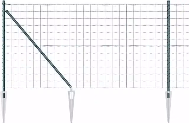 Recinzione da Giardino in Acciaio Verde con Posto Verde Design In H: 66 cm, L: 1 m, P: 25 m