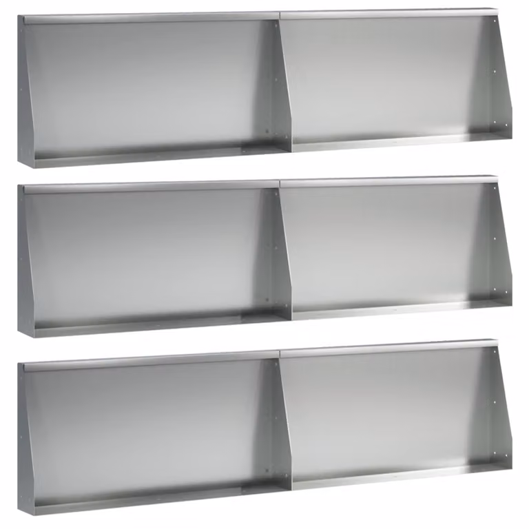 Set di 6 muretti di contenimento per giardinaggio vidaXL in acciaio zincato argento, L: 80 cm, H: 12 cm, P: 40 cm