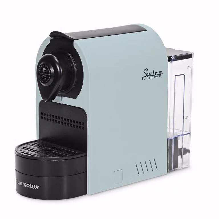 Macchina da Caffè DICTROLUX Swing Collection Celeste EM-201, 1400 Watt, Compatibile con capsule Nespresso Original, Colore Blu e Nero