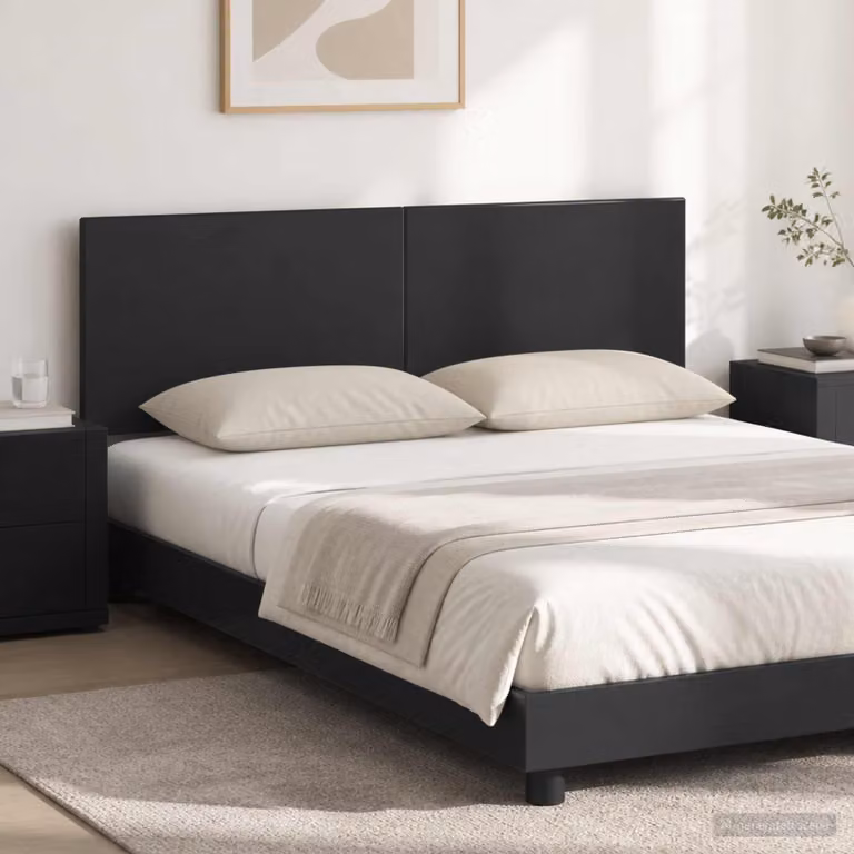 Testiera da muro vidaXL BREDA in legno ingegnerizzato nero con ripiano integrato