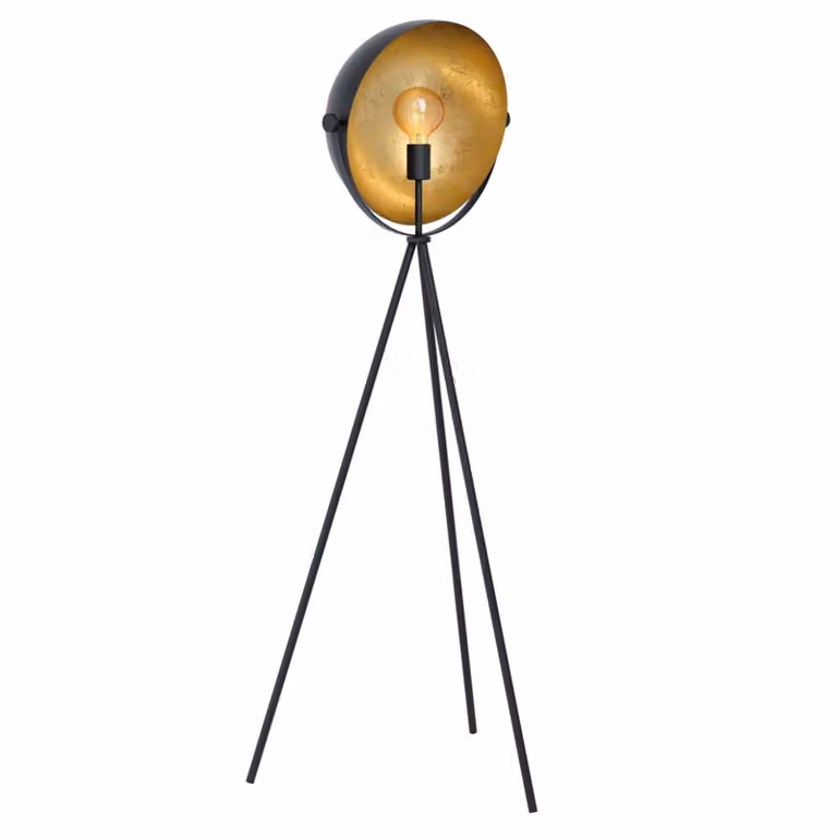 Lampada da terra DARNIUS nero, oro E27 1X40W Ø38cm H:142cm