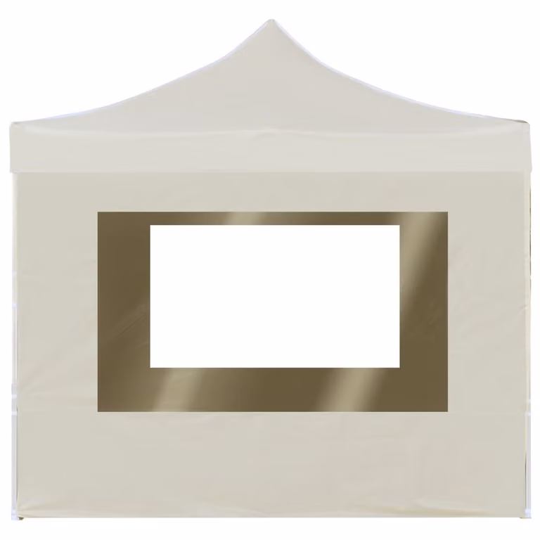 Gazebo Professionale Pieghevole Alluminio con Pareti 2x2m Crema