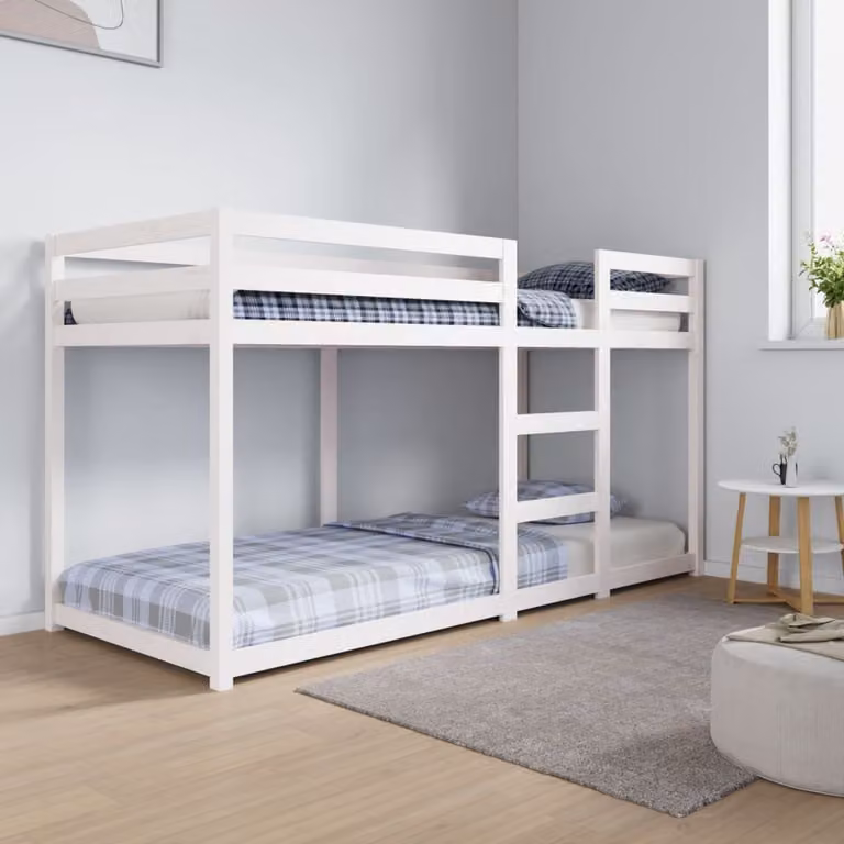 The Living Store Letto a castello bianco 80x200 cm in legno di pino massiccio