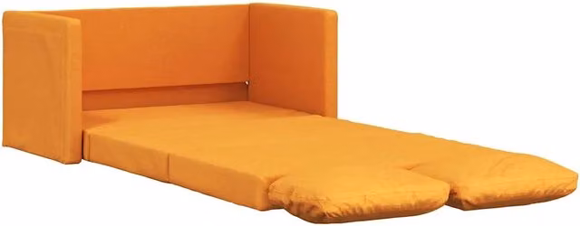 Divano letto | Sof¨¤ letto | Letto singolo da Terra 2 in 1 Giallo Scuro 112x174x55 cm Tessuto