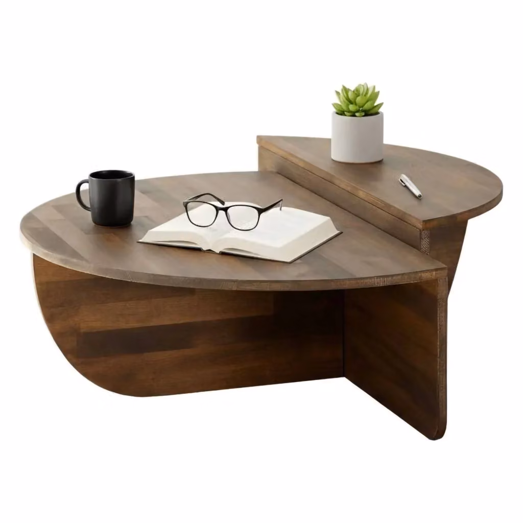 Tavolino da salotto Azim DMORA in legno color noce, forma rettangolare, L: 90 cm, P: 60 cm, H: 35 cm – 2