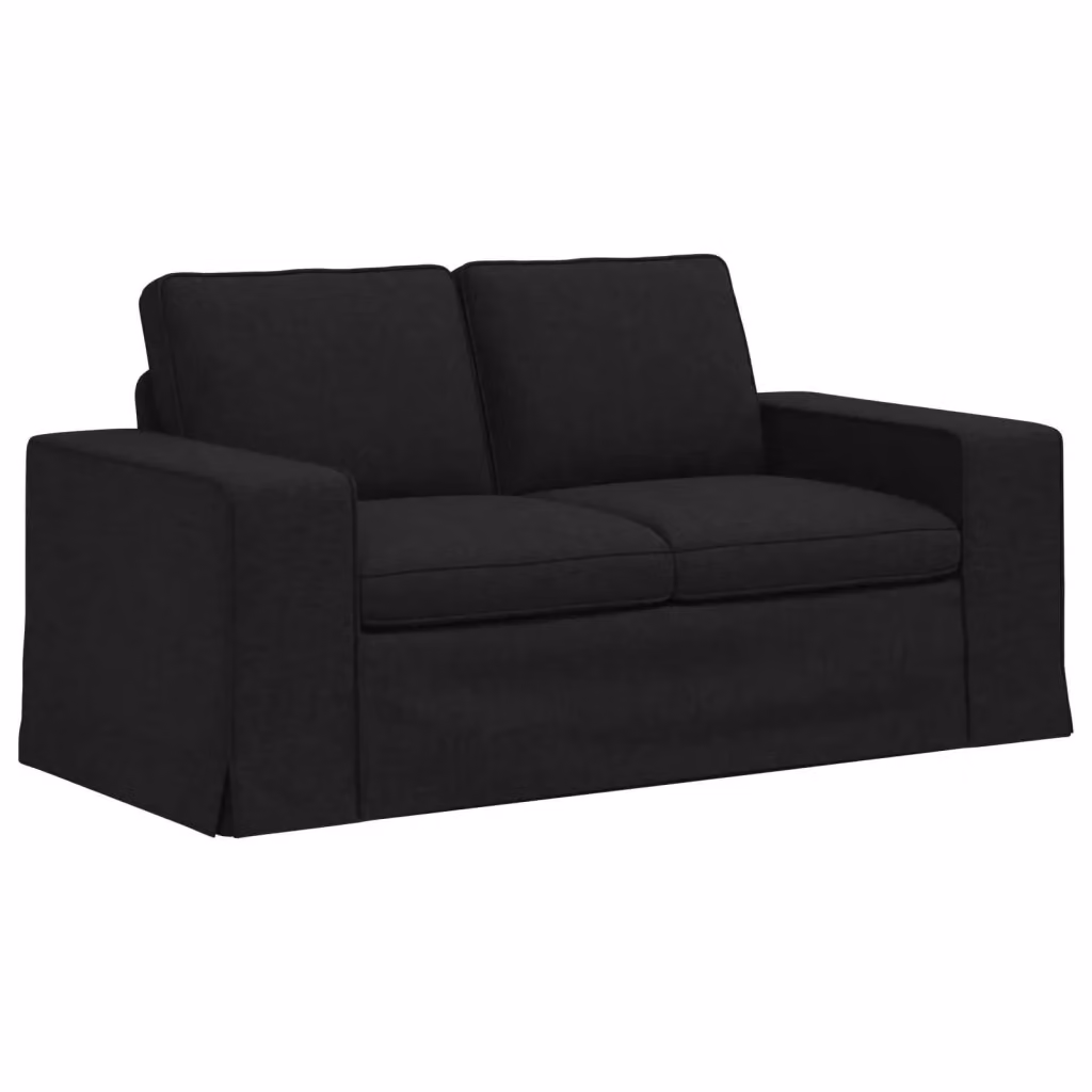 Divano moderno vidaXL in tessuto nero con struttura in metallo L: 162 cm, P: 80 cm, H: 82 cm – 2
