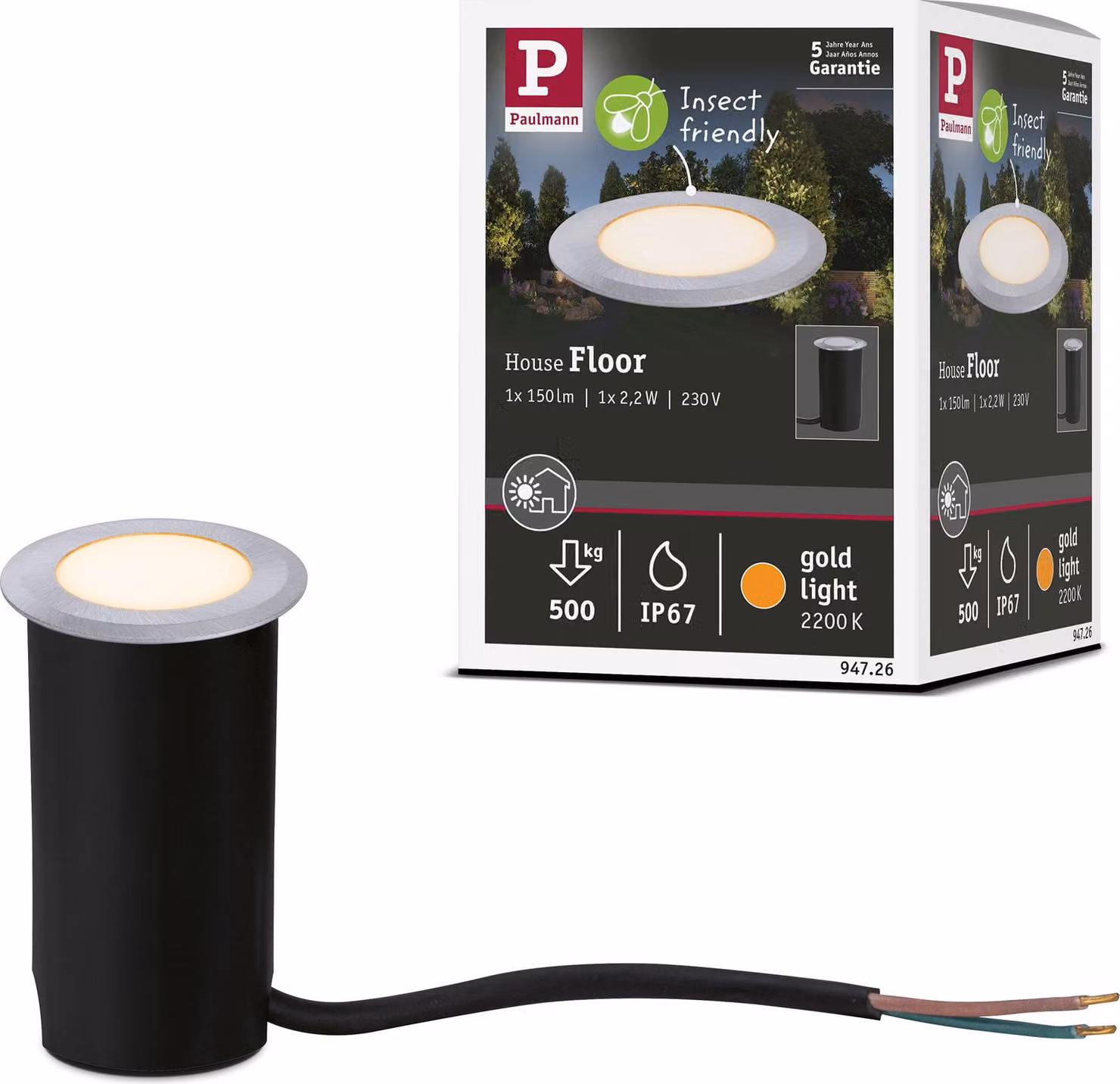 Paulmann Lampada da incasso a pavimento a LED Goldlight insect-friendly