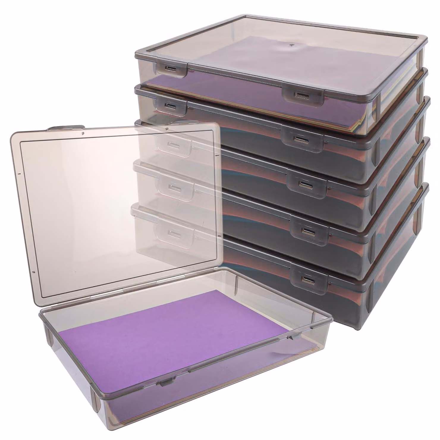 Set di 6 contenitori porta documenti formato A4, scatole impilabili per l'archiviazione