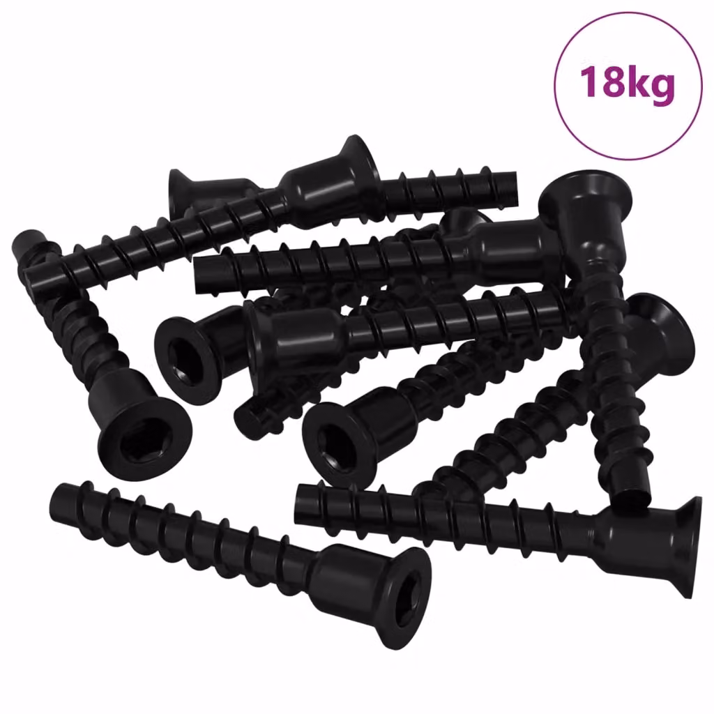 Set di 3072 viti a testa esagonale vidaXL in acciaio nero, 7 x 40 mm – 2