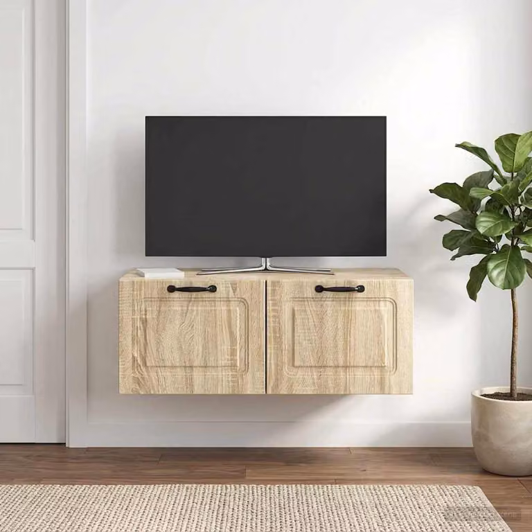 vidaXL Mobile Porta TV da Muro Moderno in Rovere Sonoma, Marrone, L 78,5 cm x P 41 cm x H 30 cm