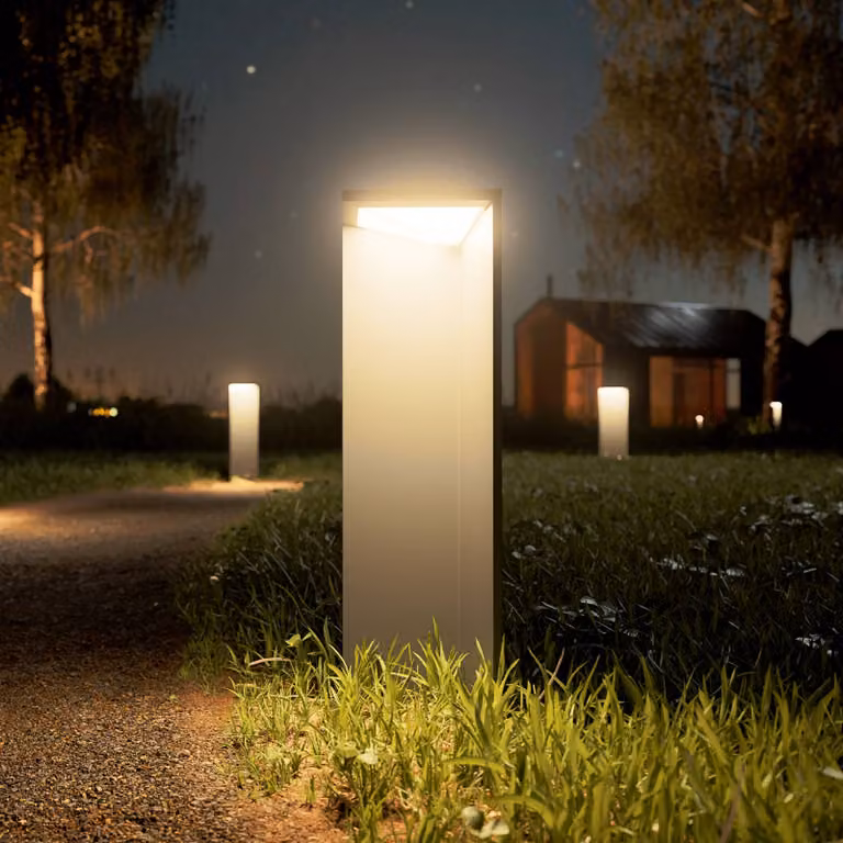 Sigor Lampada LED solare ricaricabile Nusolar antracite, altezza 50cm Nusolar, dimmerabile, Alluminio / Grigio / Zincato, Alluminio, Moderno, Lampade solari