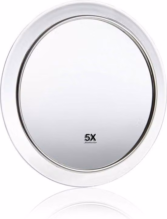 Specchio da trucco in acrilico, diametro 15 cm, forma rotonda, con magnete, ideale per la casa e per i viaggi