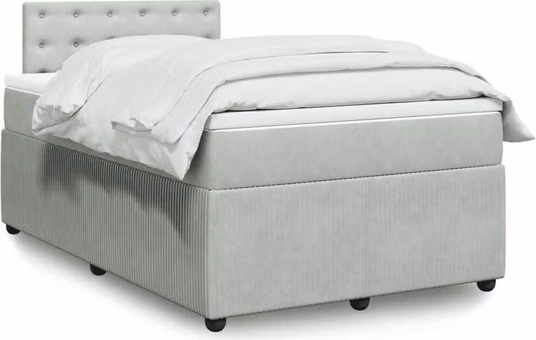 Maison Exclusive - Giroletto a Molle con Materasso Grigio Chiaro 120x190cm Velluto