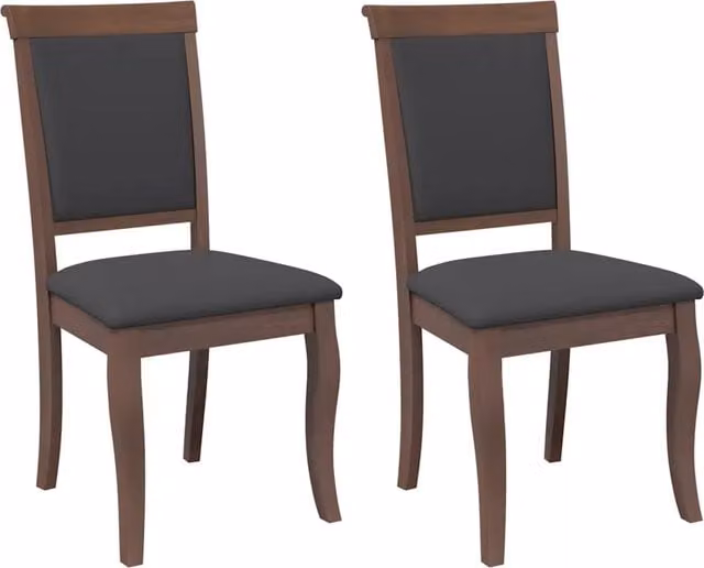 Sedie da Pranzo con Cuscini 2 pz | Sedie da cucina Marrone Legno Massello di Hevea