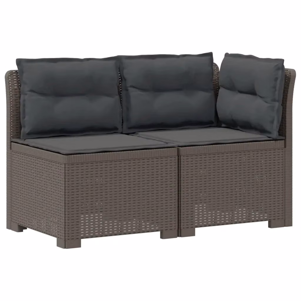 Divano da giardino a 2 posti vidaXL con cuscini in tessuto grigio antracite e struttura in rattan resistente alle intemperie – 2