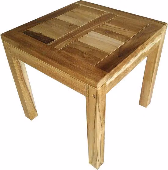 Tavolino da esterno in legno massello - 50x50 cm, modello in teak