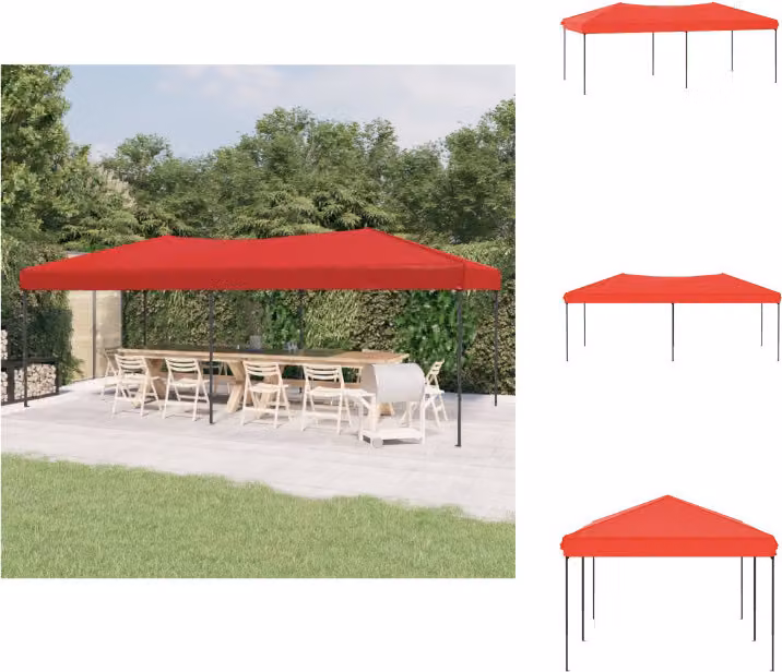 vidaXL Tenda per feste pieghevole rossa 3x6 m - Padiglioni e tende per feste