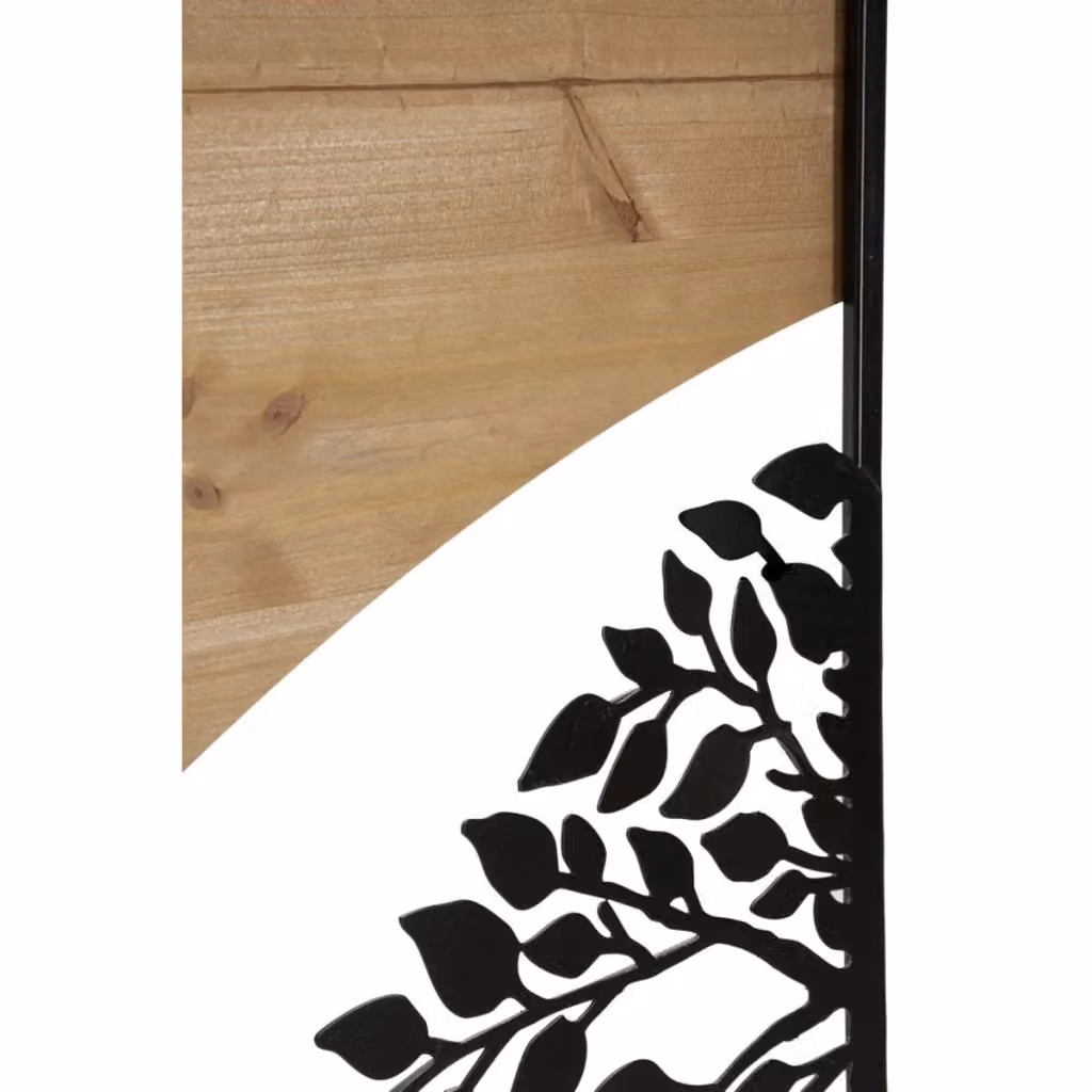 Set di 3 Pannelli da Muro Arc Albero della Vita Vikasa Home in Metallo e Legno, Colore Nero e Marrone, H 105 x L 70 cm – 2