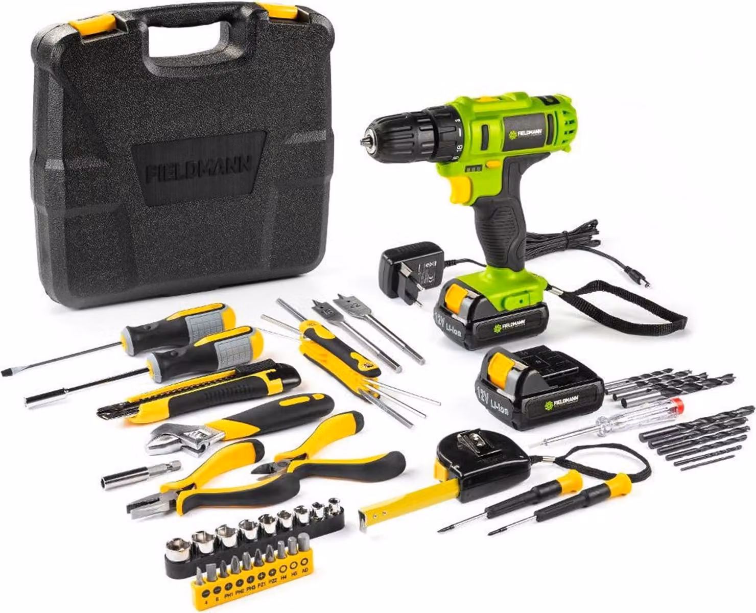 Trapano FIELDMANN AKU 12V con accessori FDV 10205-51AR (2x1,3 Ah)