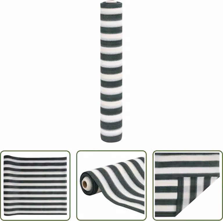 The Living Store Schermo di recinzione verde e bianco 1,8x10 m HDPE 195 g/m²