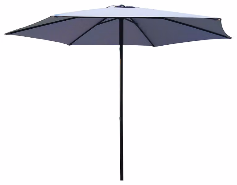 Ombrellone da giardino, 3 metri, rivestimento in poliestere grigio, struttura in acciaio, ideale per la terrazza