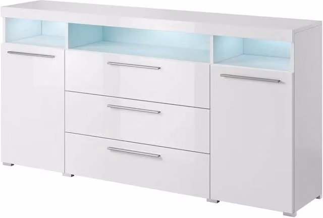 Buffet 180cm per soggiorno colore bianco lucido collezione BOMBAY