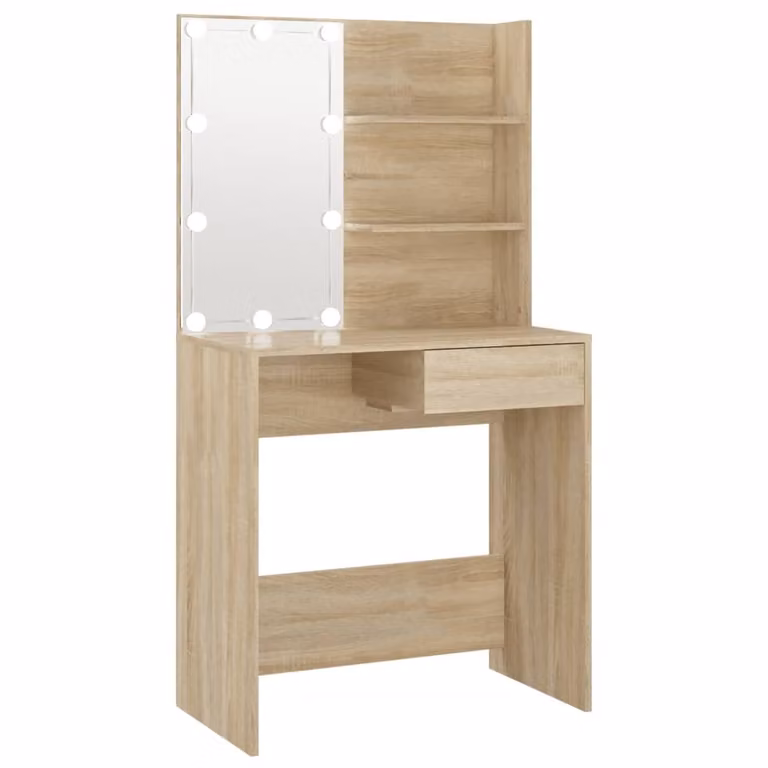Toeletta con LED Rovere Sonoma 74,5x40x141 cm in Legno Multistrato