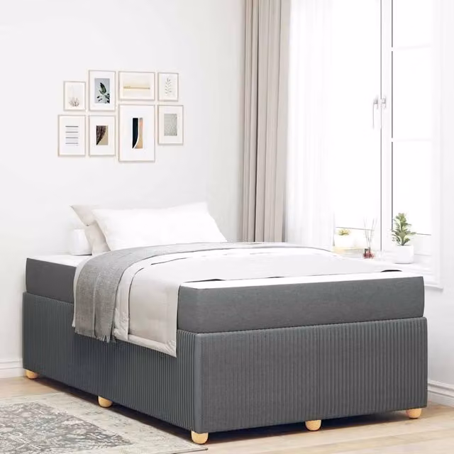 Struttura del letto Grigio scuro 120 x 200 cm Tessuto 3398380