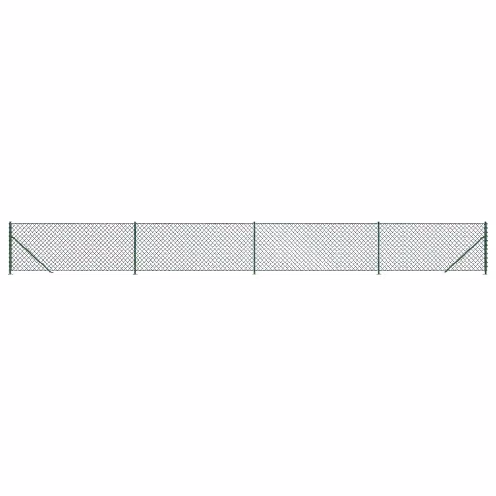 Recinzione a Rete con Flangia Verde 0,8x10 m