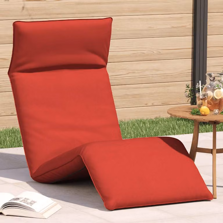 vidaXL Lettino Pieghevole Rosso in Tessuto Oxford con Struttura in Acciaio L: 175 cm, P: 54 cm, H: 8,5 cm