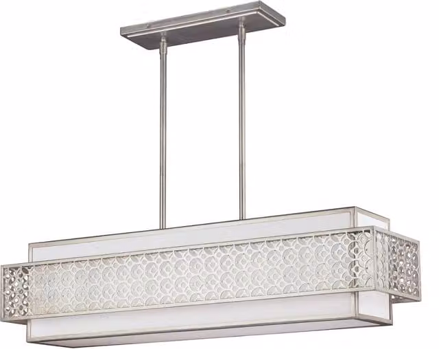 Lampada a sospensione Kenney Feiss argento caldo 5xE27