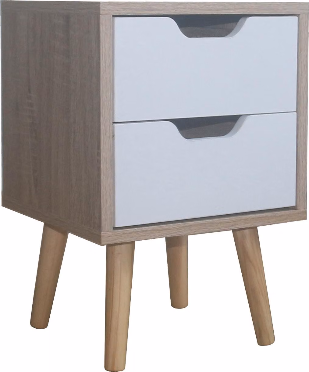 Comodino 2 cassetti Thekla Sonoma Bianco