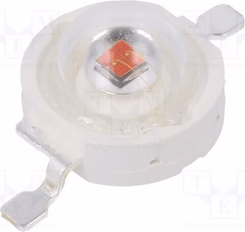 1 diodo ad alta potenza, colore blu, angolo di emissione 130°, lunghezza d'onda 587-597 nm, corrente massima 700 mA, potenza massima 3 W. Modello: PM2E-3LAE-SD. LED