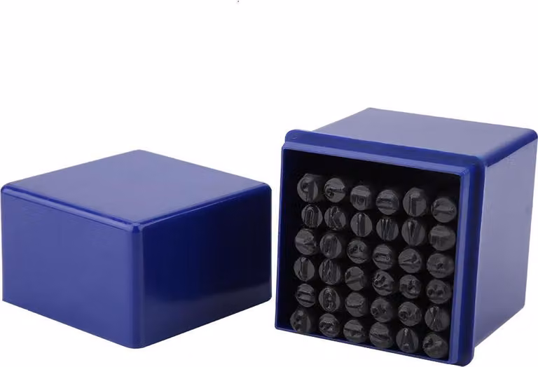 Set di 36 caratteri e numeri in acciaio per goffratura, 5 mm, kit di strumenti per goffratura su pelle, legno, metallo e carta – Goffratura manuale