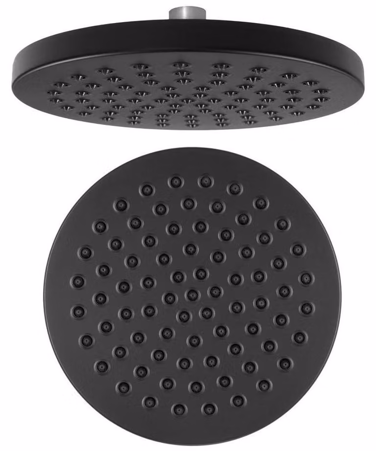 Aqualine Docce - Soffione doccia, diametro 200 mm, nero opaco SC120