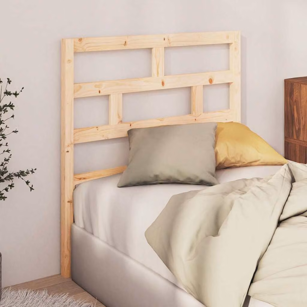 Testiera per Letto vidaXL in Legno Massello di Pino Naturale, Stile Rustico, L 96 x P 4 x H 100 cm