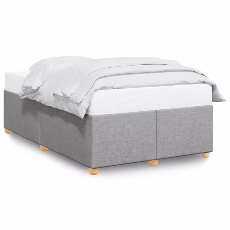 vidaXL Giroletto senza Materasso Grigio in Tessuto e Legno L/P/H: 120 x 190 cm
