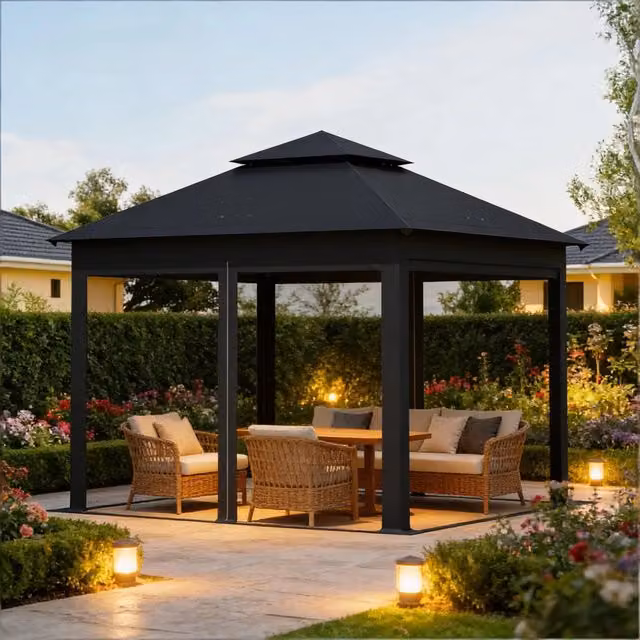 Tenda da giardino esterno doppia parete gazebo portatile resistente per patio e spazi esterni solo struttura gazebo inclusa